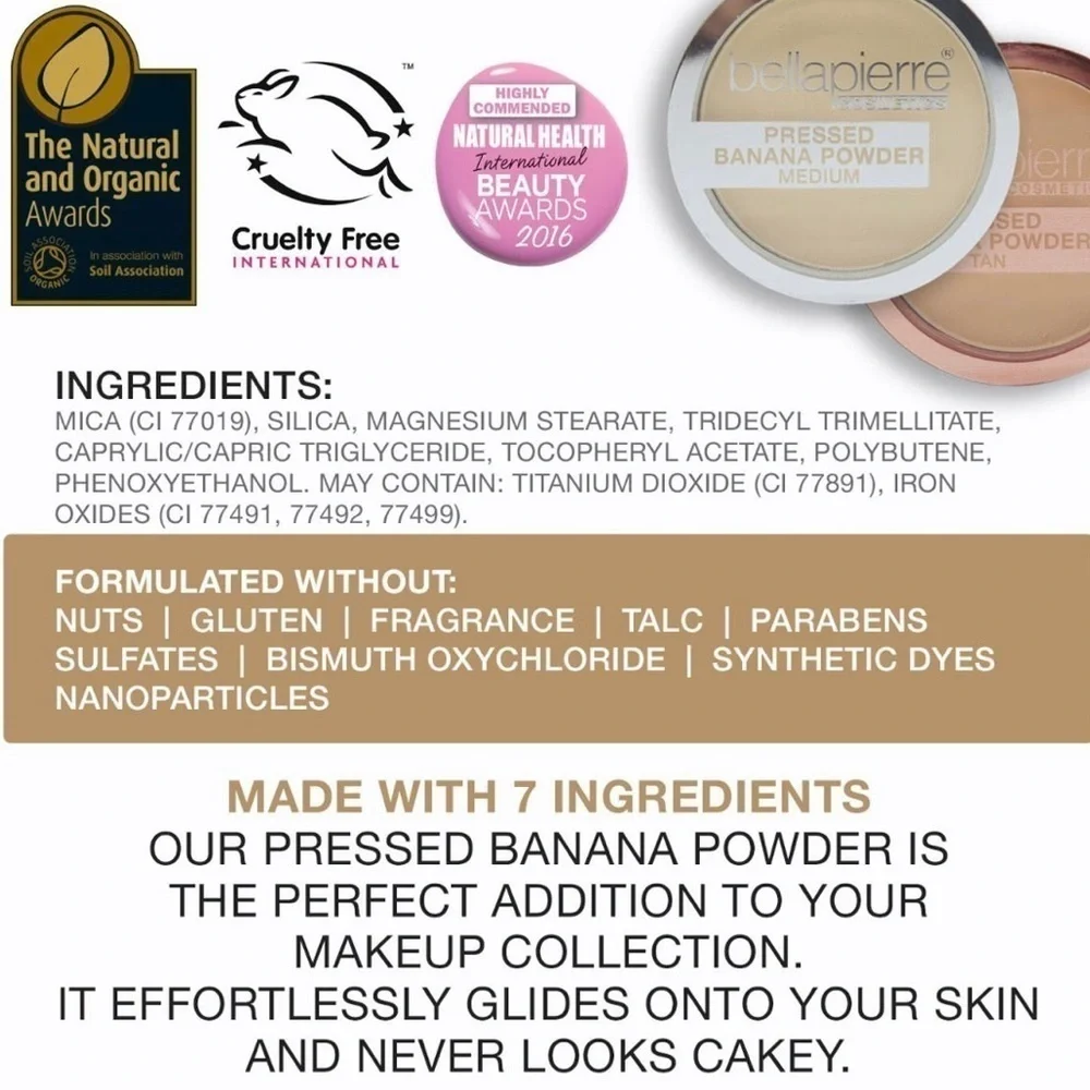 Bellapierre Cosmetics Pressed Banana Powder in Medium | NEW